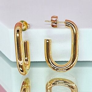 Savvy Cie Jewels Earrings 18k Gold Plated Hoops Minimalist Gift Classic Vacation